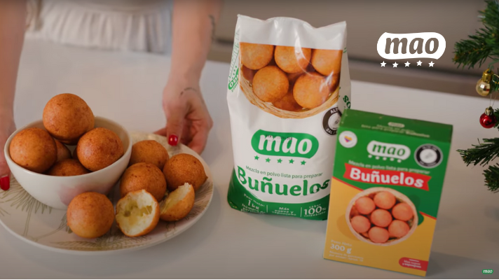 receta de buñuelos Mao rellenos de queso listos para comer en navidad