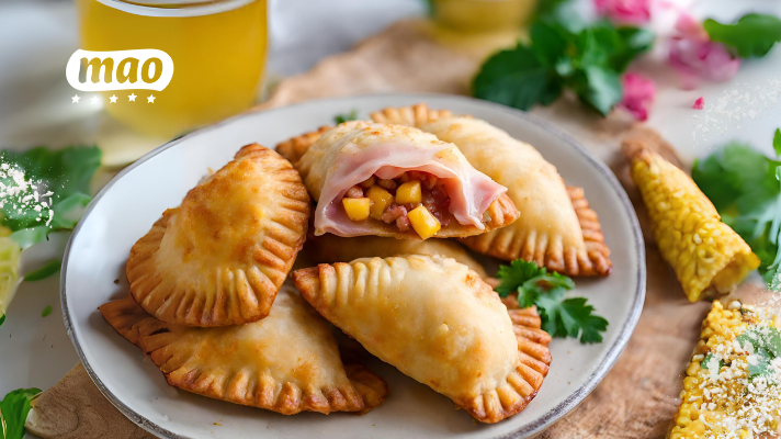 empanadas hawaianas servidas en el plato listas para comer